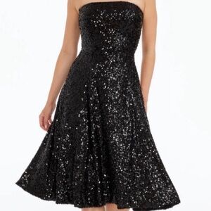 Dress the Population Black Strapless Sequin Dress